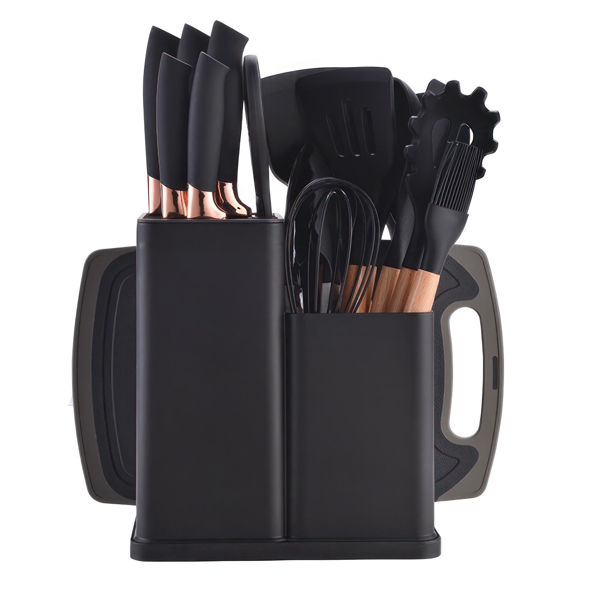 Набір кухонний силіконових аксесуарів на підставці Kitchenware Set 20 пр. Чорний (HA-301) Набір кухонний силіконових аксесуарів на підставці Kitchenware Set 20 пр. Чорний (HA-301)