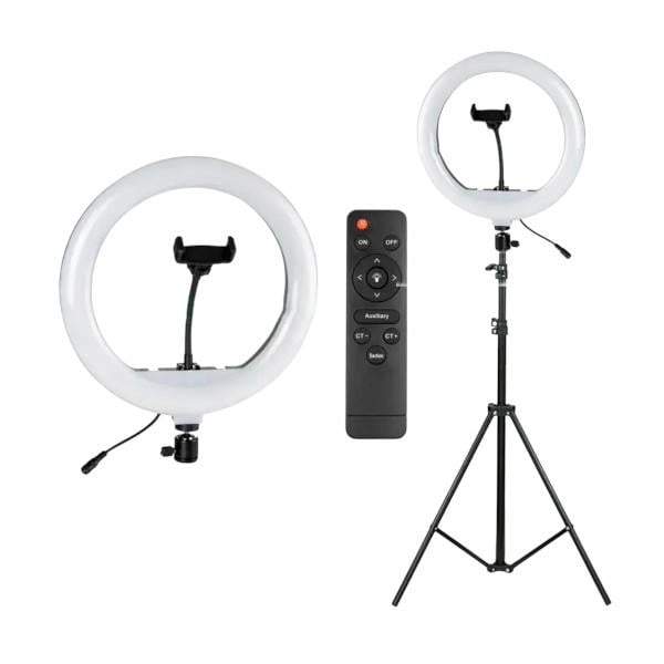 Кольцевая LED лампа с держателем для телефона 30 см (QX300)