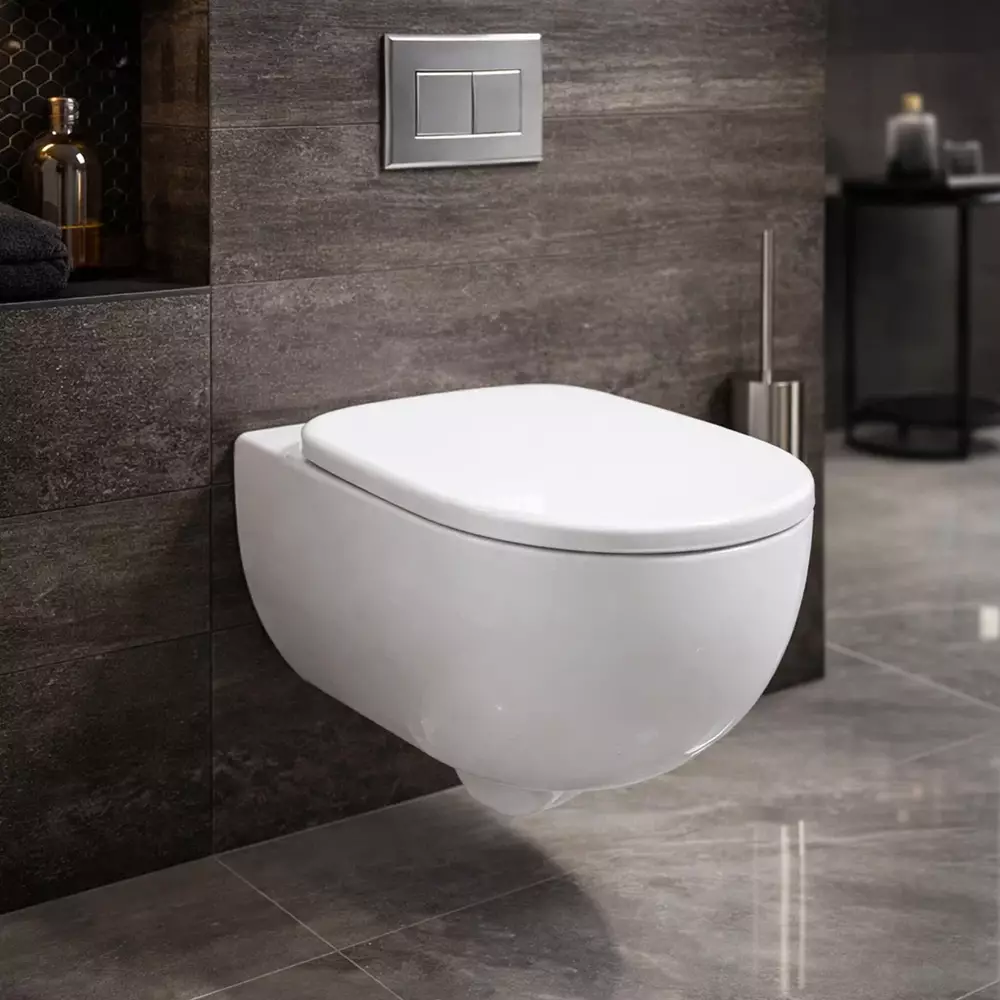 Унитаз подвесной Geberit Selnova Premium 502.793.00.1 без ободка с крышкой Duroplast SoftClose Quickfix Белый глянец (35215748)