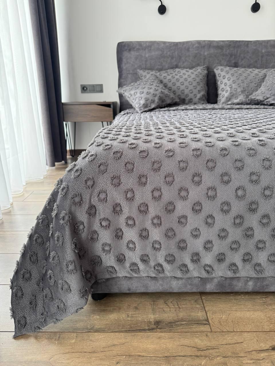 Покривало Інгрід 120x250 см Графітовий (22899-10-120x250cm) - фото 9 Покривало Інгрід 120x250 см Графітовий (22899-10-120x250cm) - фото 9