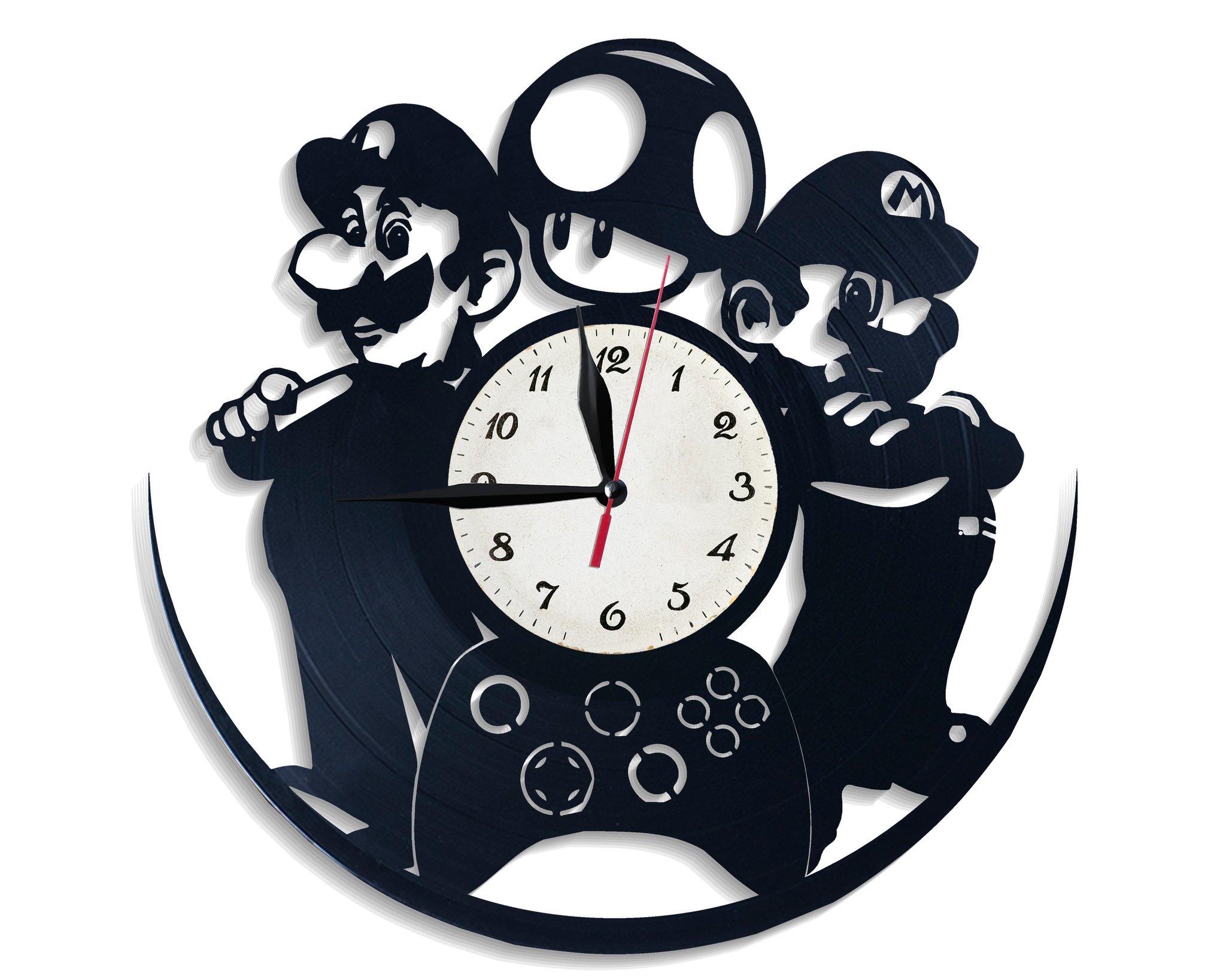 Часы настенные Супер Марио 2849 из виниловой пластинки