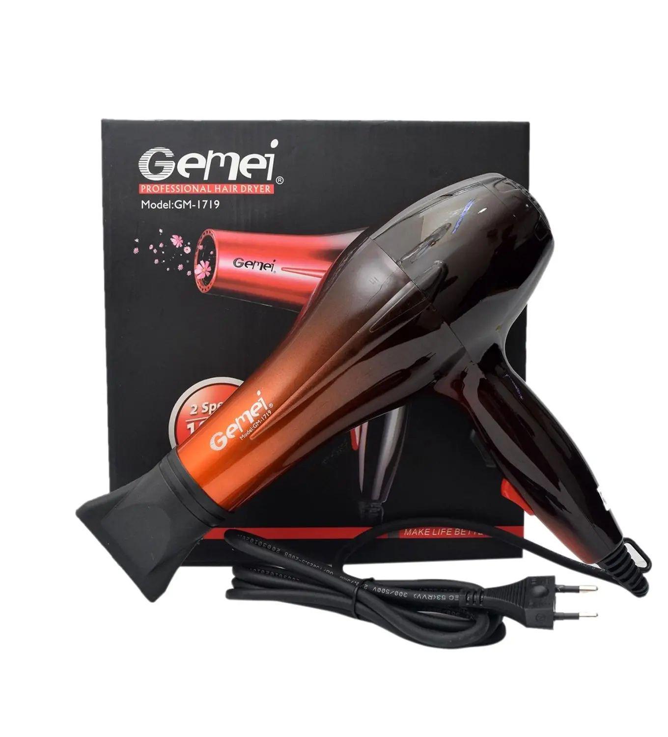 Фен для волос Hair Dryer Gemei GM-1719 1800 Вт 3 режима нагрева и 2 скорости с холодным обдувом и защитой от перегрева
