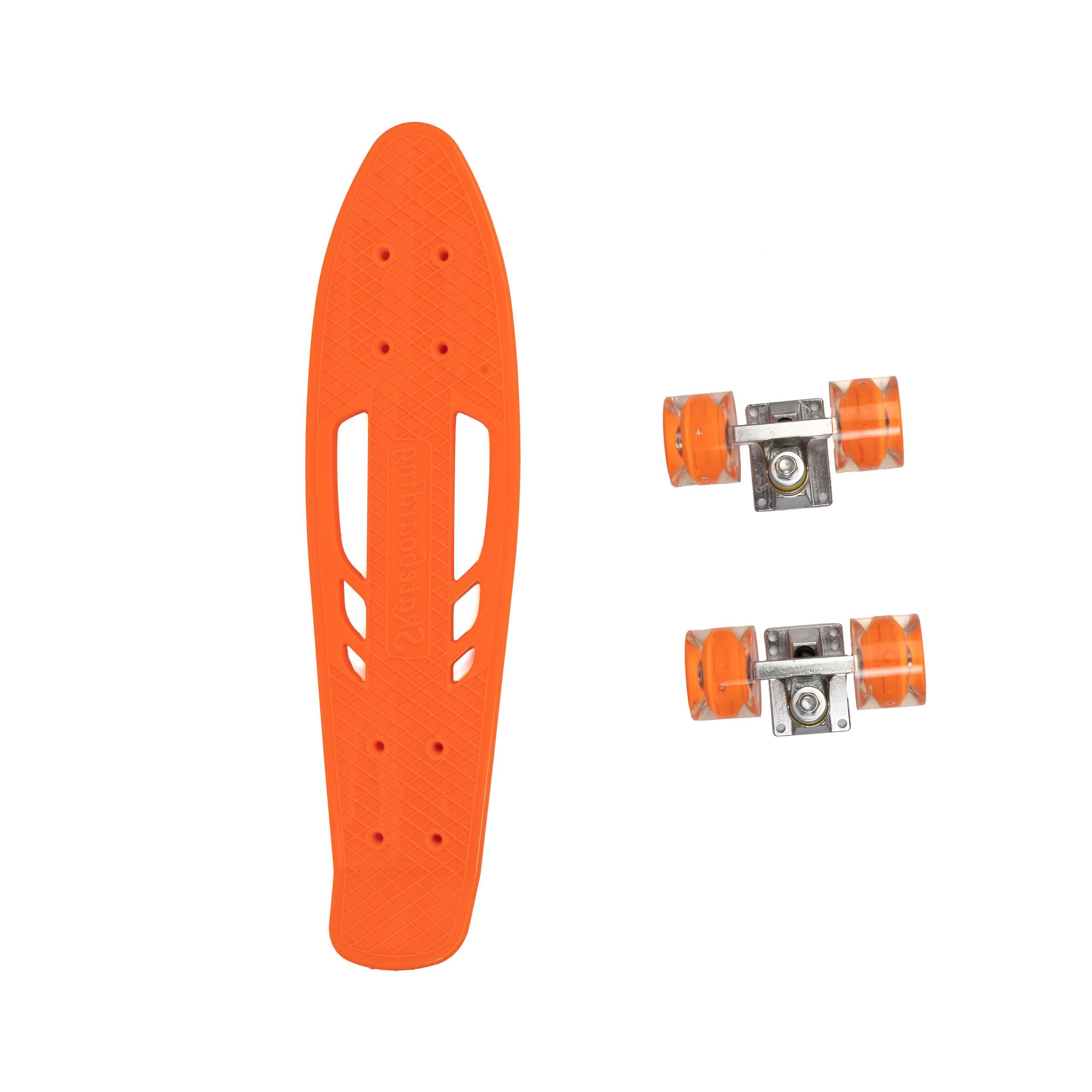 Пенниборд Profi MS0459-1 колеса ПУ светящиеся алюминиевая подвеска Оранжевый - фото 2 Пенниборд Profi MS0459-1 колеса ПУ светящиеся алюминиевая подвеска Оранжевый - фото 2