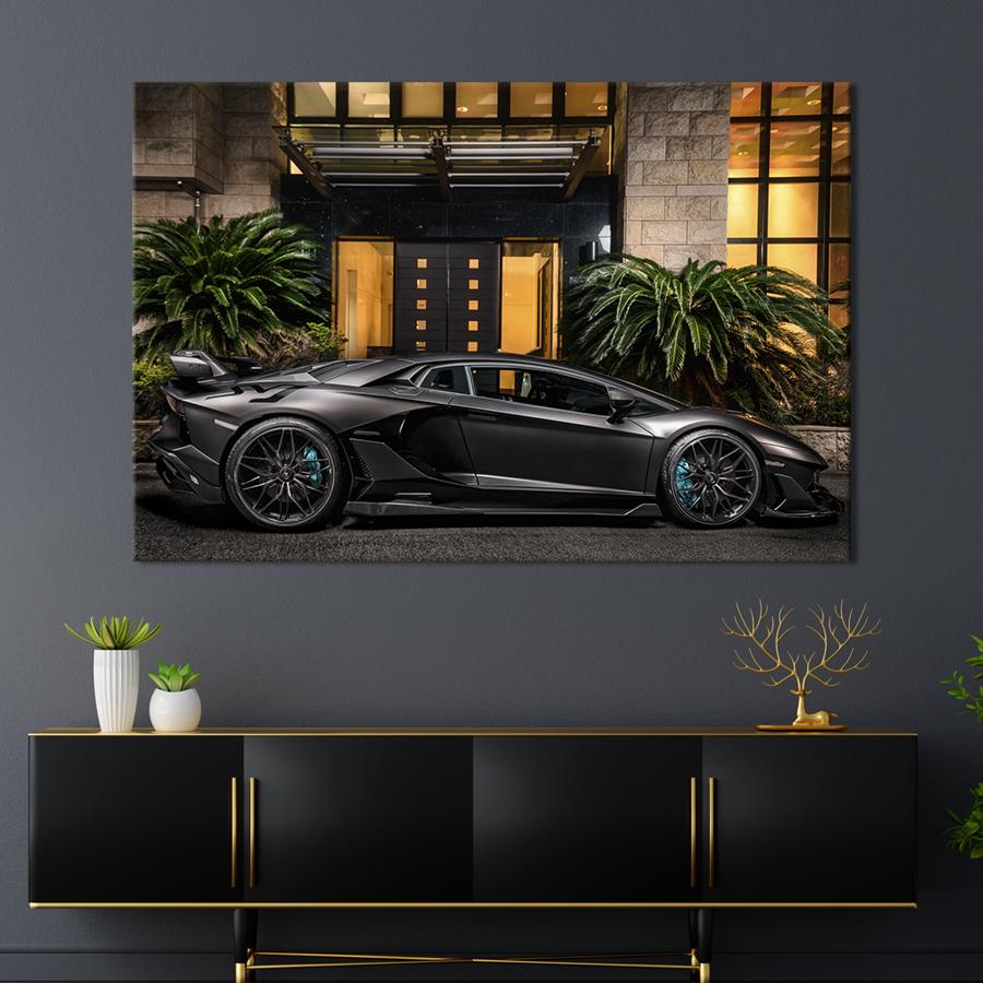 Картина на холсте Lamborghini Aventador SVJ Roadster 122x81 см (1334-1)