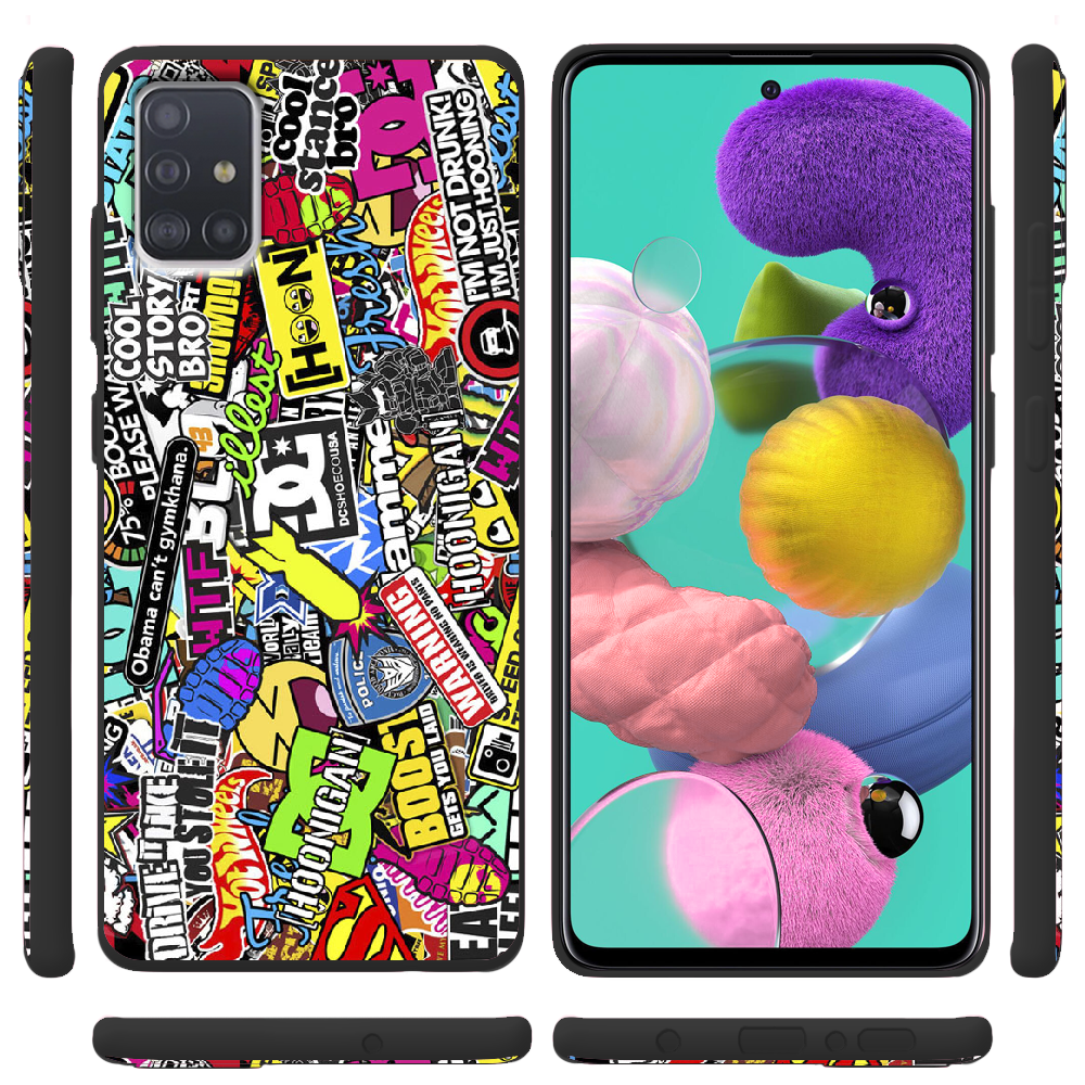 Чохол Boxface Samsung A515 Galaxy A51 Multicolored Inscriptions Чорний силікон (38808-up880-38947) - фото 2