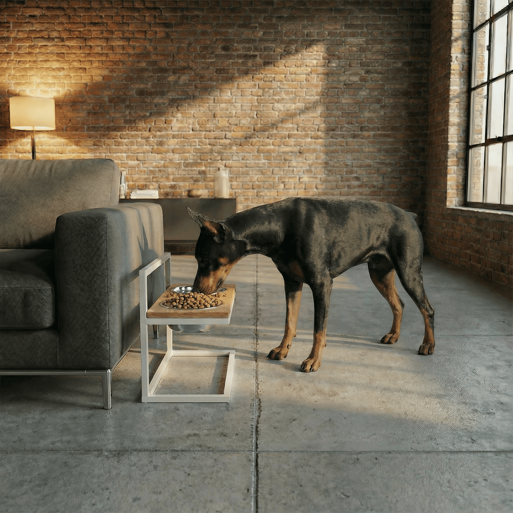 Миски на регулируемой подставке для больших собак Hollky Flex L 2х1,8 л (FL-502850-WHNT) - фото 1 Миски на регулируемой подставке для больших собак Hollky Flex L 2х1,8 л (FL-502850-WHNT) - фото 1