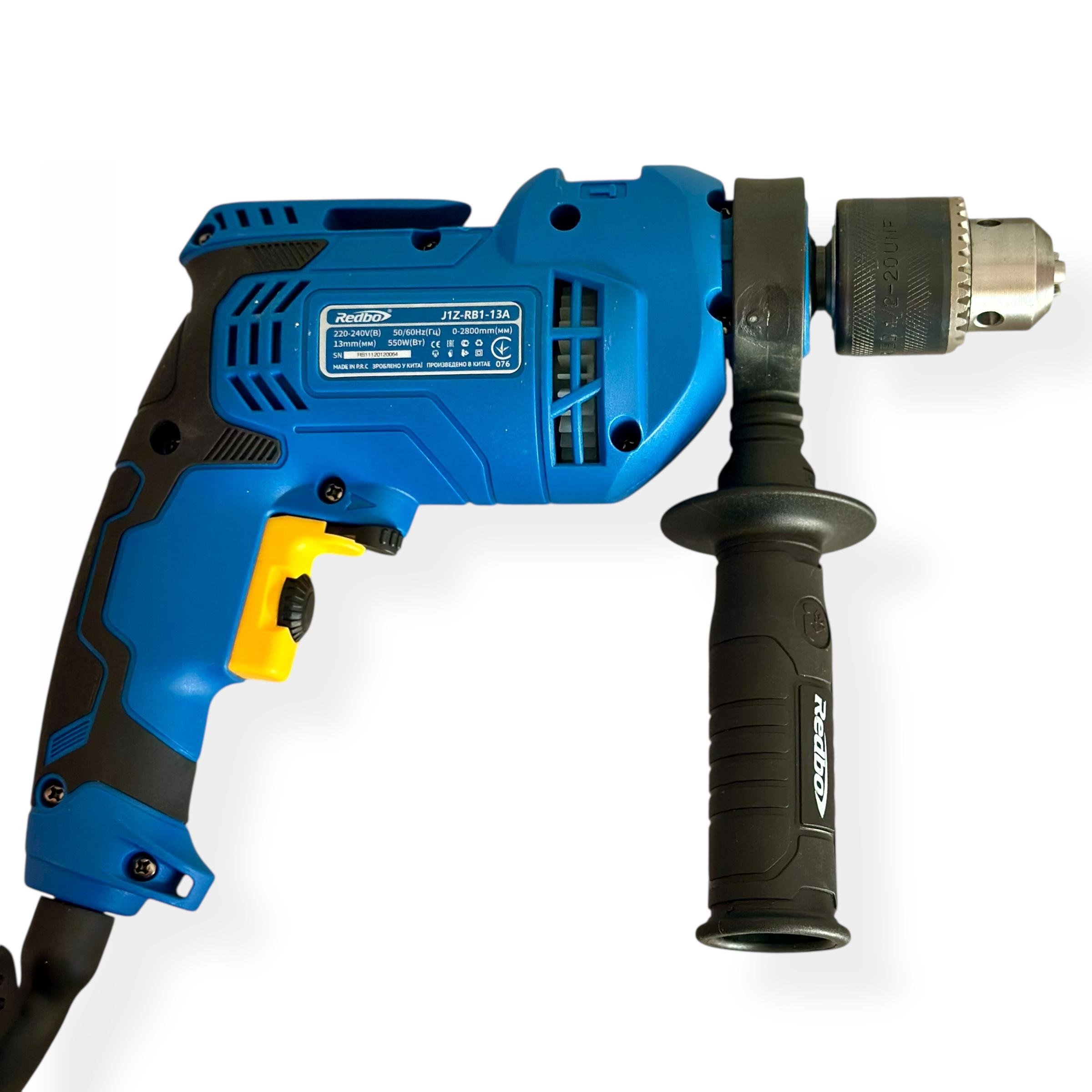 Дриль ударний Redbo 550 Вт мережевий патрон 13 мм (J1Z-RB1-13A) - фото 2
