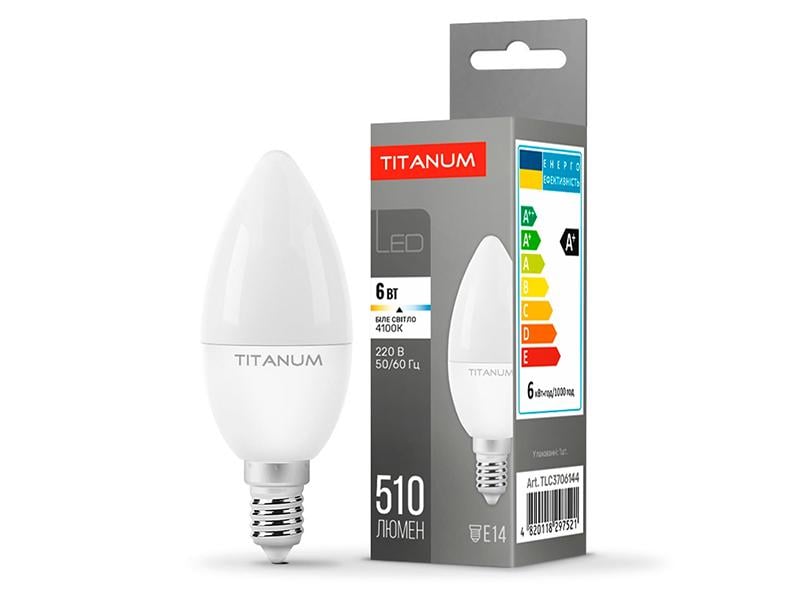 Світлодіодна лампа TITANUM C37 6 Вт E14 4100K 220 В (7368)