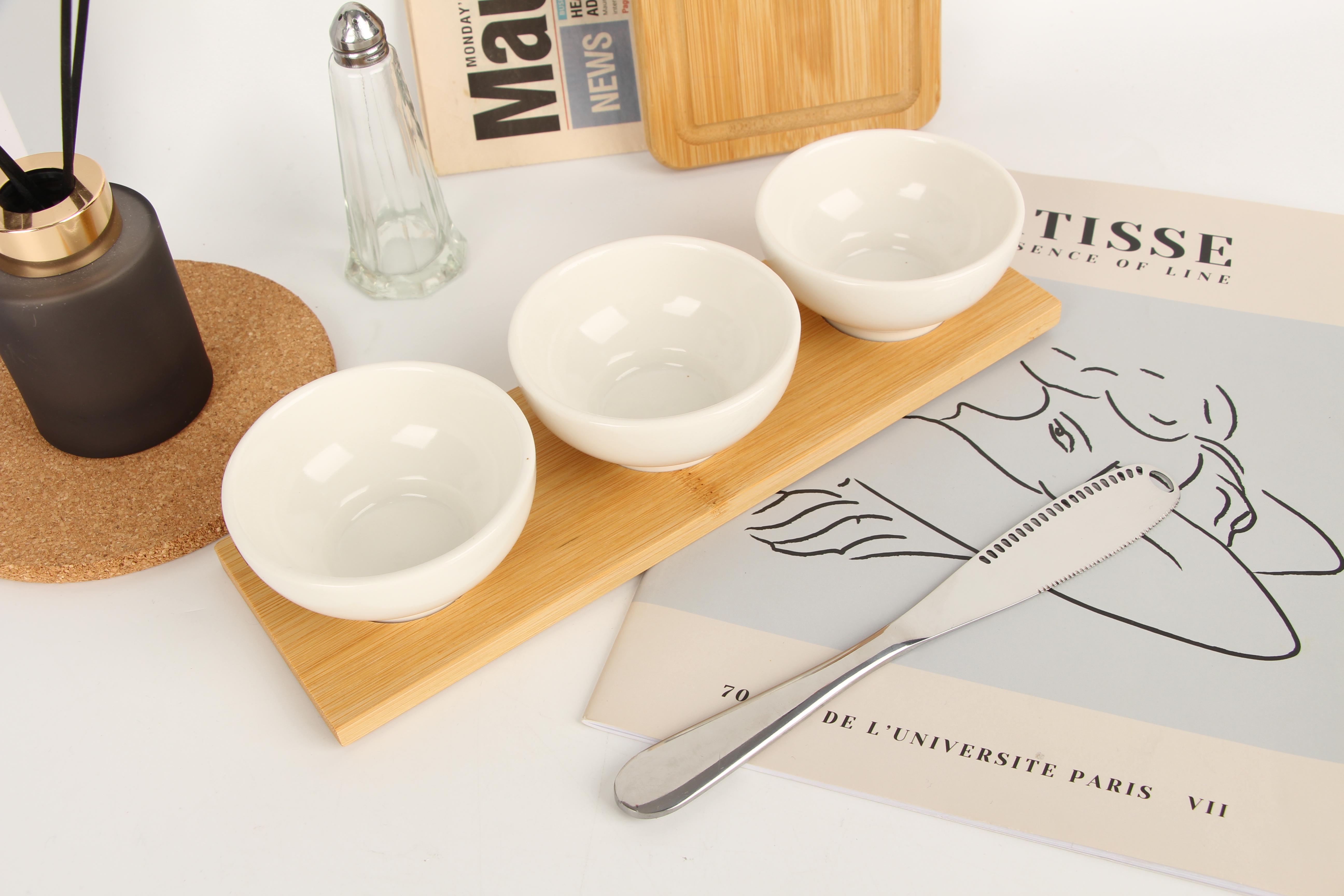 Набор пиал керамических на подставке Eurogold 4 предмета (7112901411) - фото 3 Набор пиал керамических на подставке Eurogold 4 предмета (7112901411) - фото 3