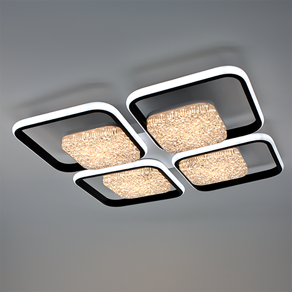 Люстра светодиодная управляемая ESLLSE ALMAZ 8S 120 Вт 520x520x75 мм Черно-белый (141-10558-01)