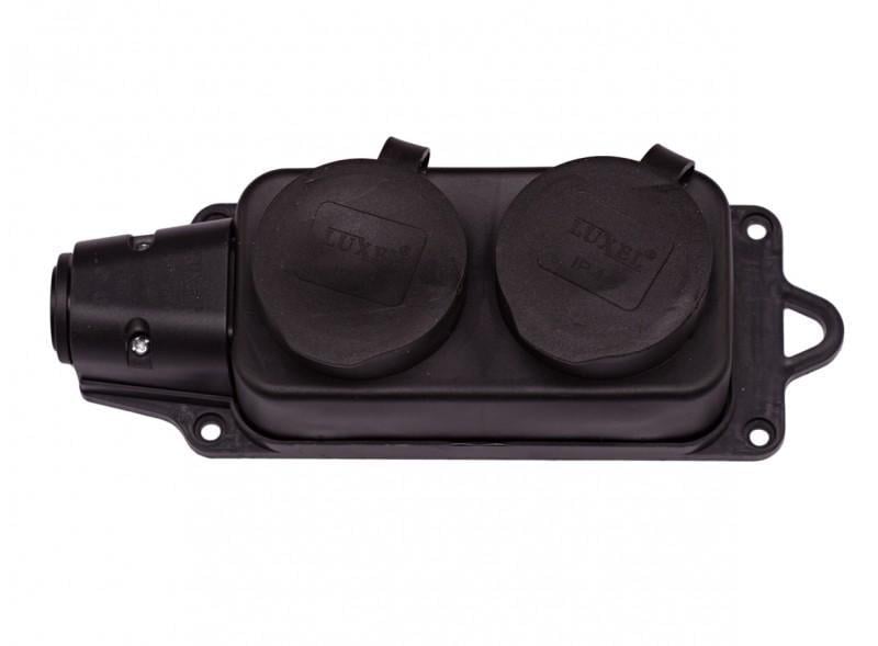 Колодка двомісна Luxel 1132 з заземленням каучук 16А (27848504)