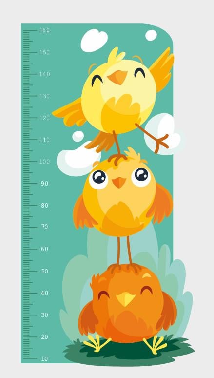 Ростомер для школы/детского сада Курчата 795х1565 мм (RM0011)