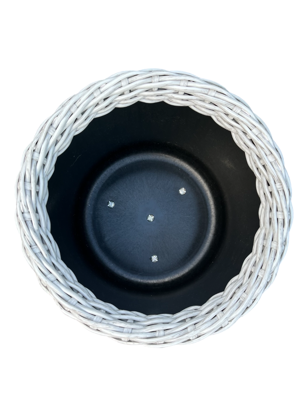 Кашпо циліндр для квітів зі штучного ротанга 13 л Сіра береза (28548210) - фото 3