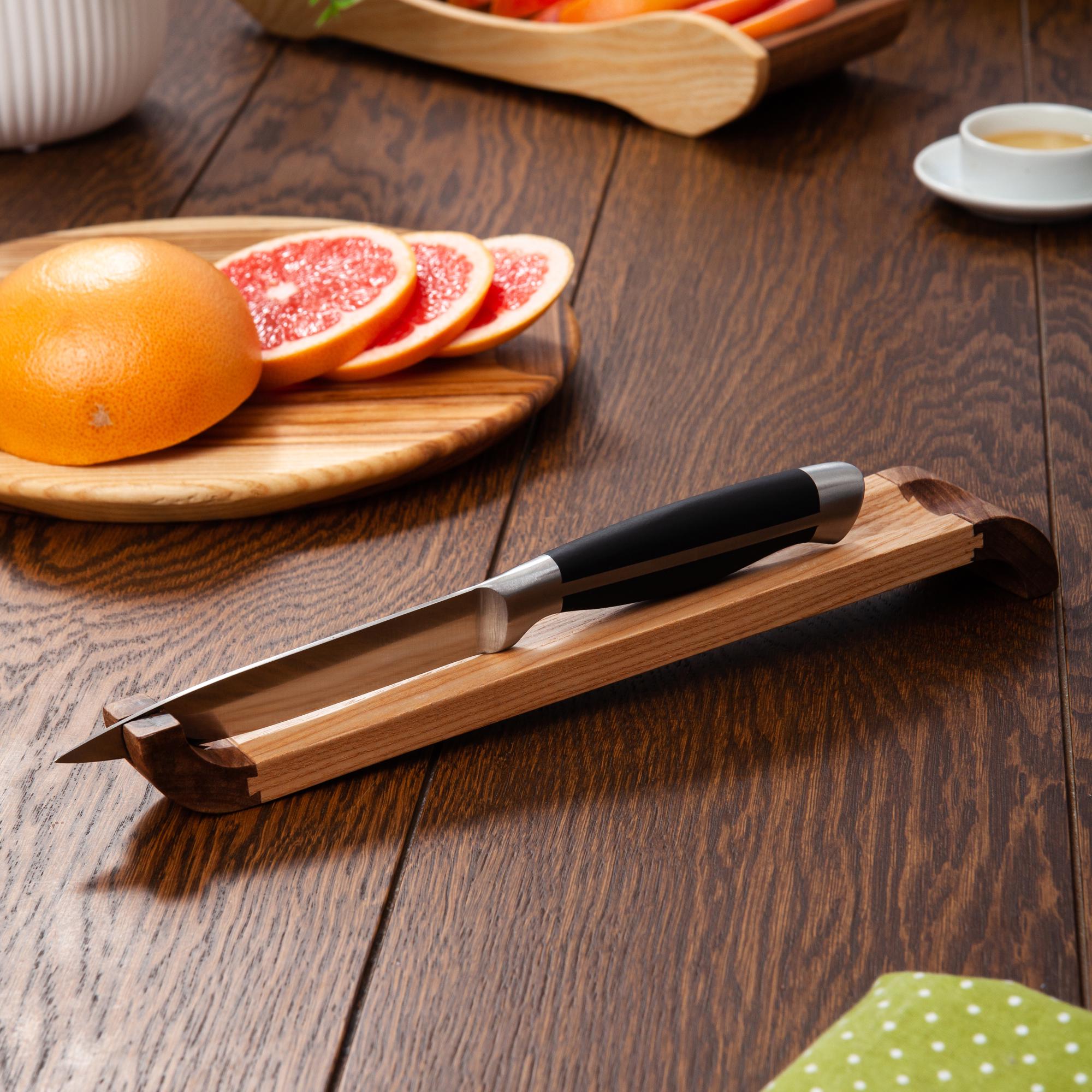 Деревянная подставка для ножа PORSHEN из ясеня и ореха 27,5 см (PN 001) - фото 4