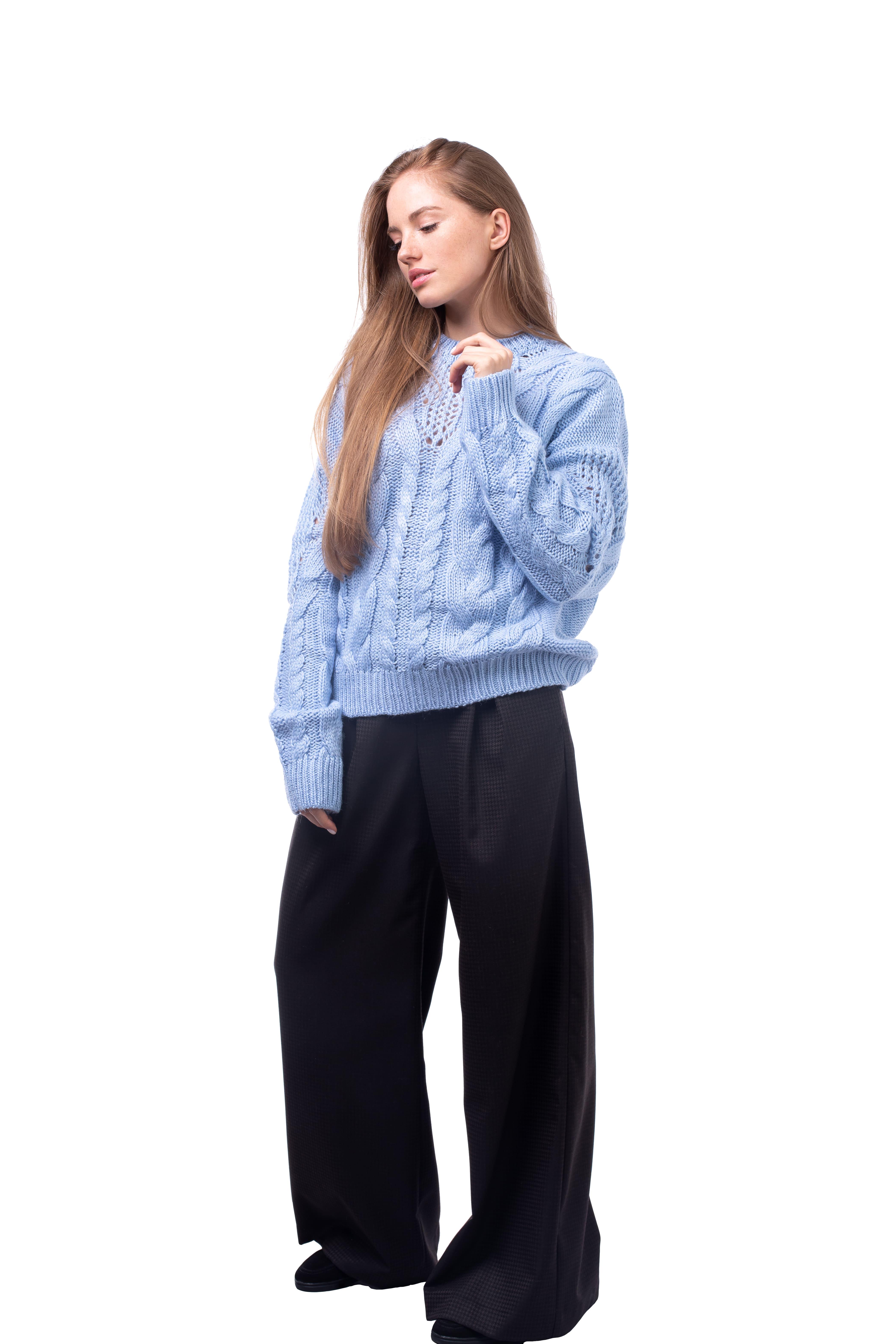 Свитер женский Bakhur свободного силуэта S-L Голубой (3215 Бл) - фото 3