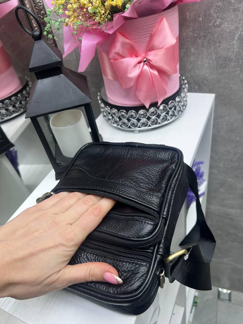 Сумка мессенджер кожаная мужская через плечо из натуральной кожи 17х22 см Черный (2748409949) - фото 9 Сумка мессенджер кожаная мужская через плечо из натуральной кожи 17х22 см Черный (2748409949) - фото 9