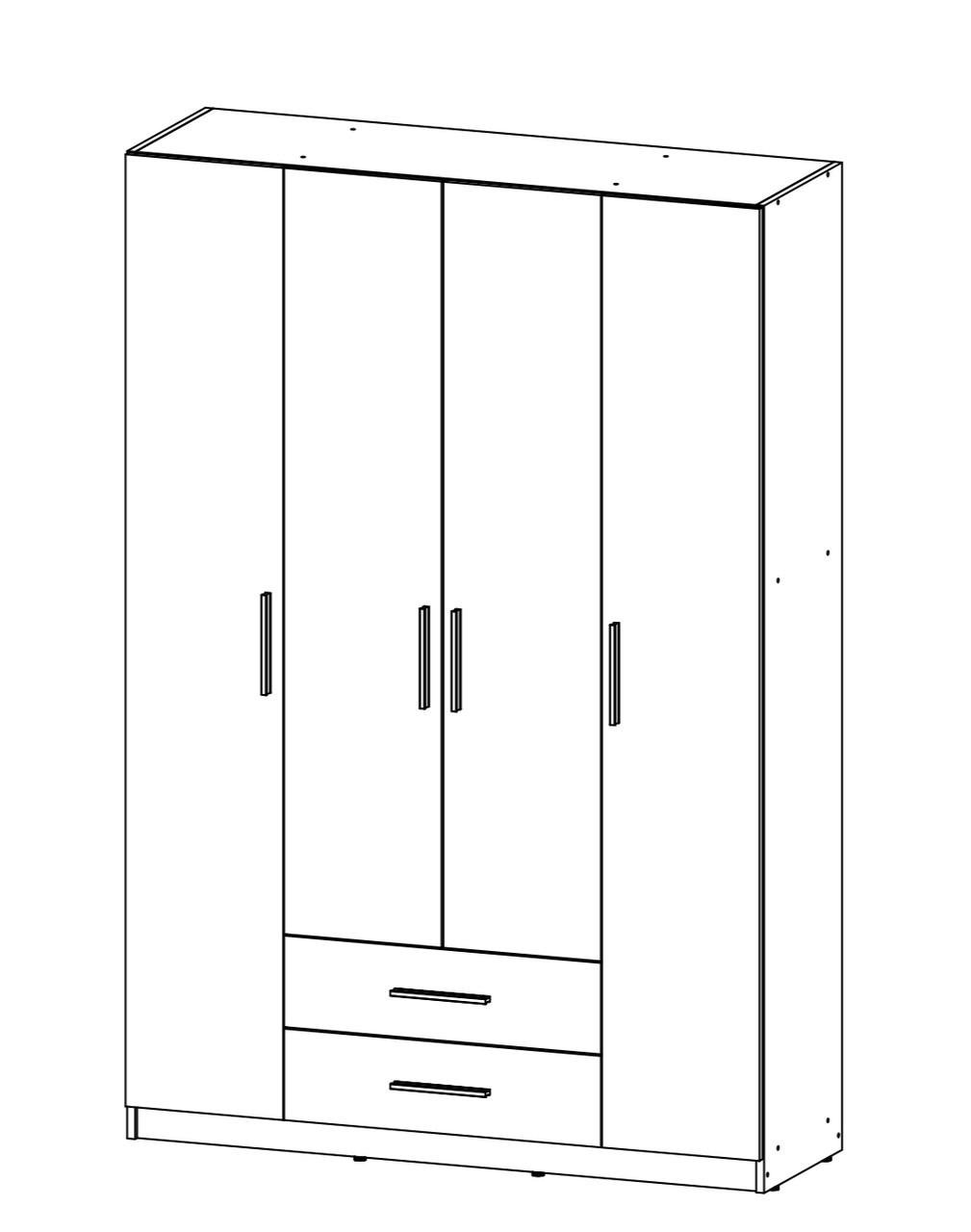 Шафа Стандарт 2/4 1286х1900х416 мм Білий - фото 4 Шафа Стандарт 2/4 1286х1900х416 мм Білий - фото 4