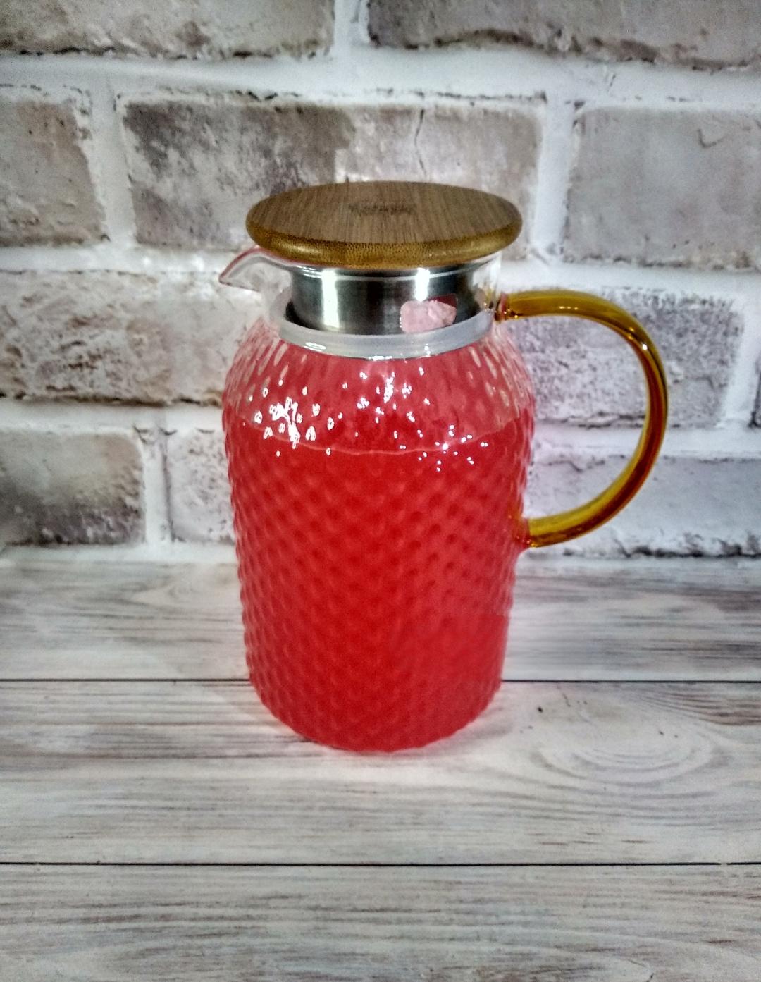 Кувшин Ardesto Dew боросиликатное стекло бамбуковая крышка 1500 мл Прозрачный (AR2615PG) - фото 2