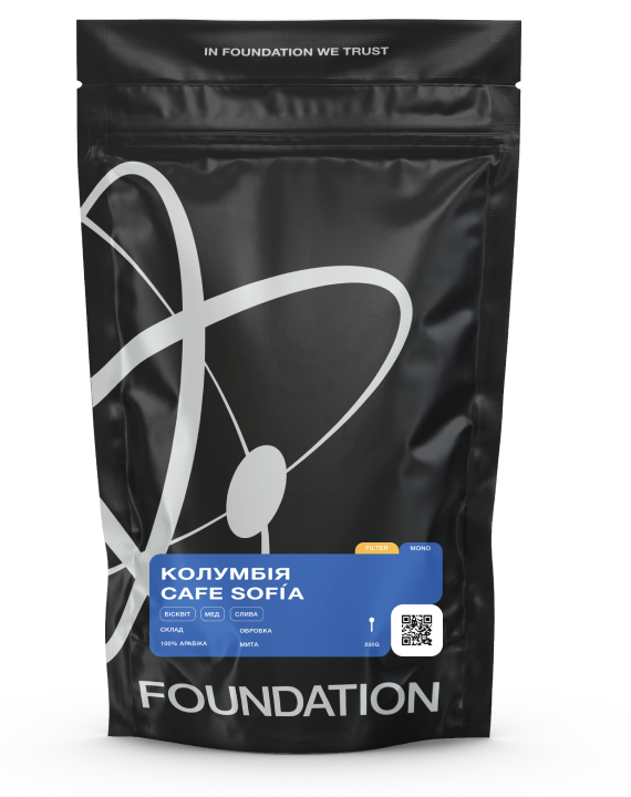 Кофе в зернах Foundation Coffee Roasters Колумбия Cafe Sofía 250 г (UA-000003470-1)
