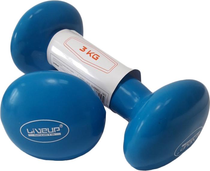 Гантелі вінілові пари LiveUP Vinyl Dumbbell Egg Head 2х3 кг Синій (LS2001-3) - фото 1