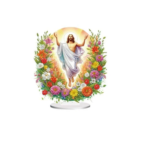 Алмазная мозаика на подставке Иисус 24х24 см (34189733)