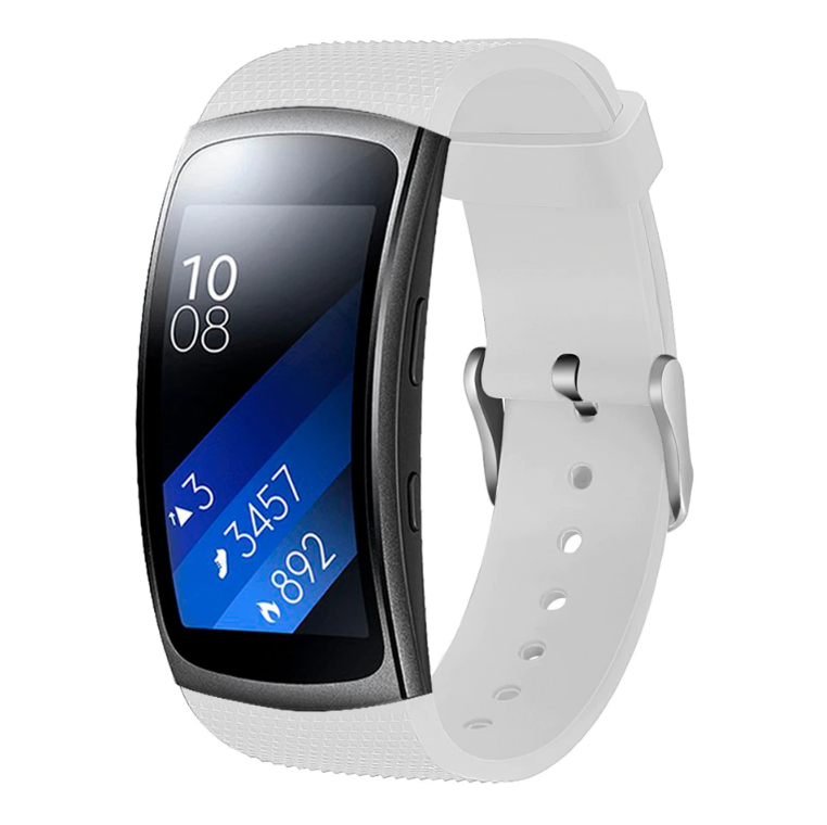 Силиконовый ремешок Primo Classic Shape для Samsung Gear Fit 2/Fit 2 Pro SM-R360/R365 White (1563401078) - фото 2