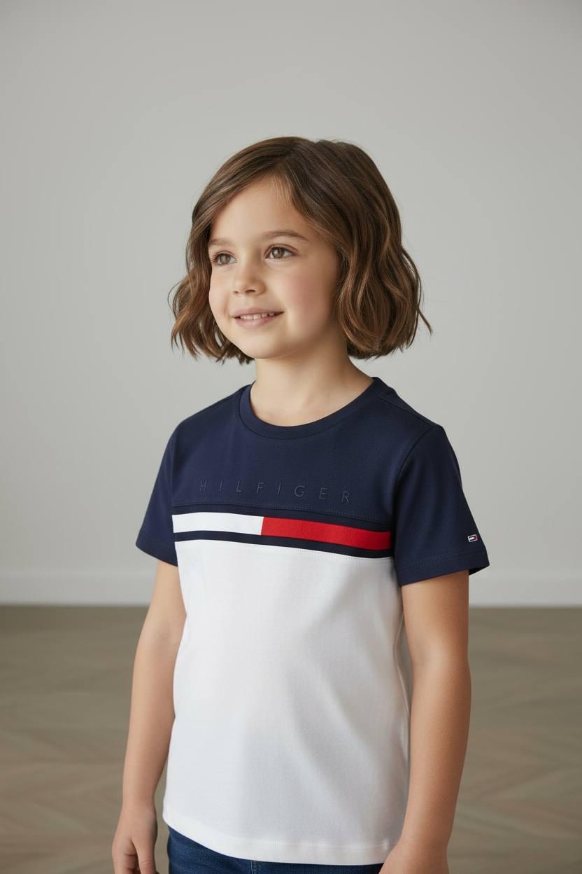 Футболка Tommy Hilfiger XS 4/5 лет 104-110 см Бело-Синий (0012966)