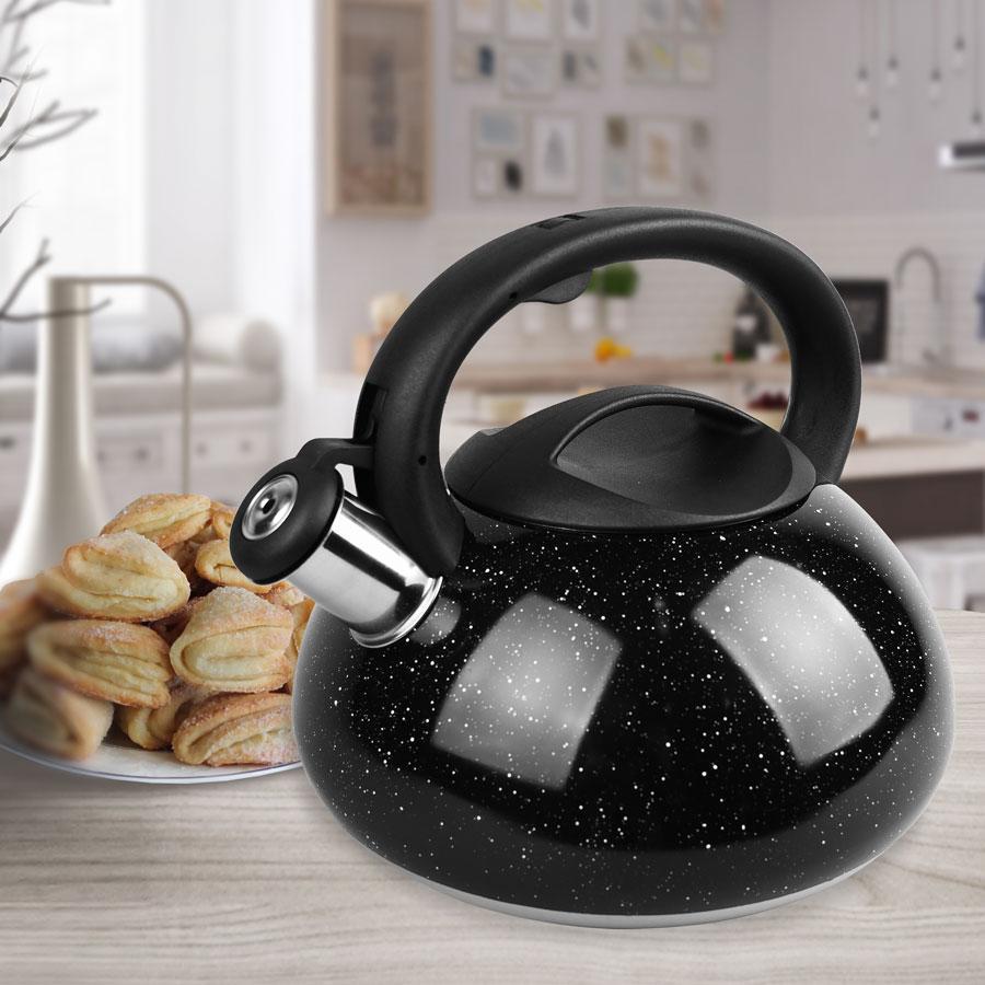 Чайник з свистком і нейлоновою ручкою 3 л Граніт (MR-1316-г) - фото 2