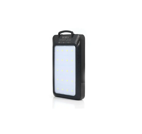 Повербанк с фонариком и солнечной панелью Boro JS-5 50000 mAh Black