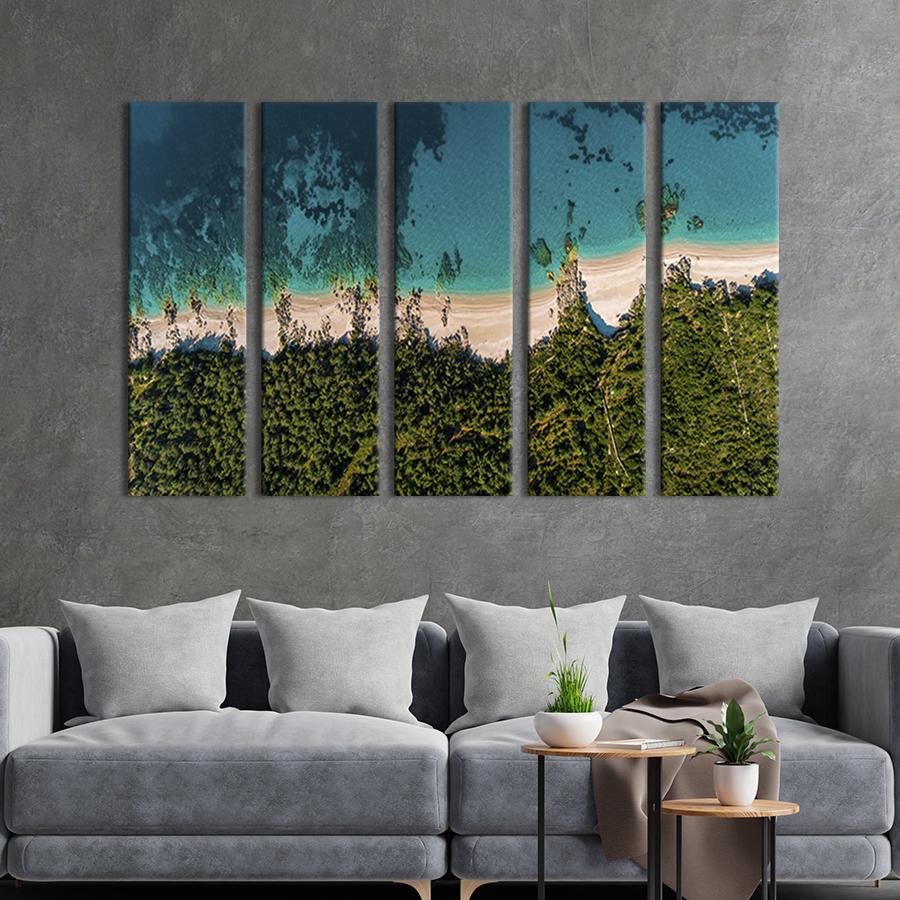 Модульная картина из 5 частей Красивый дикий пляж в Албании 155x95 см (444-51)