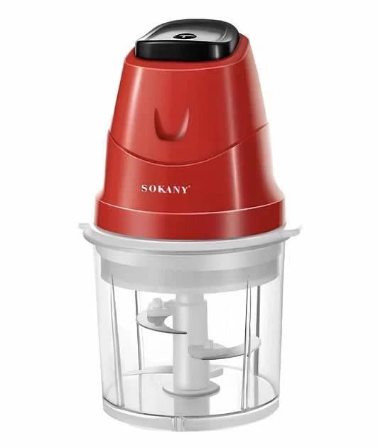 Чопер-подрібнювач електричний Sokany SK-06009 турборежим 4 леза 250 Вт 700 мл Червоний (31775057)