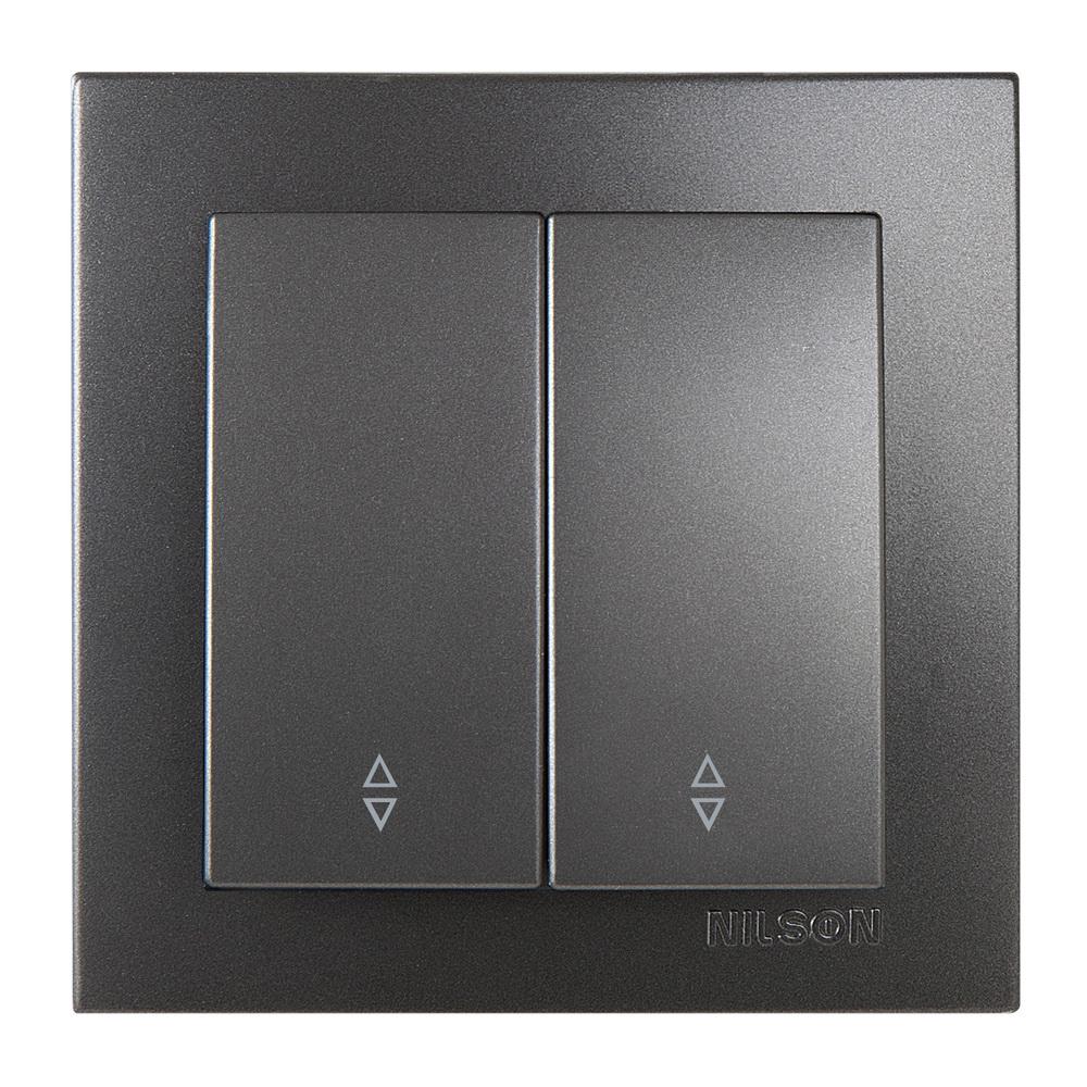 Вимикач Nilson Touran прохідний Антрацит (24161009)