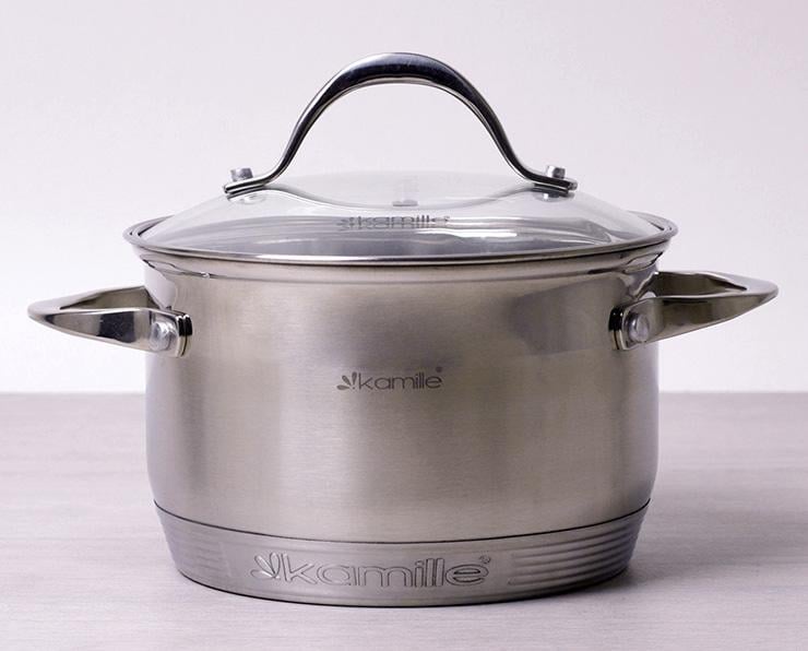 Кастрюля Kamille Mystery со стеклянной крышкой 7-слойное дно 2,9л