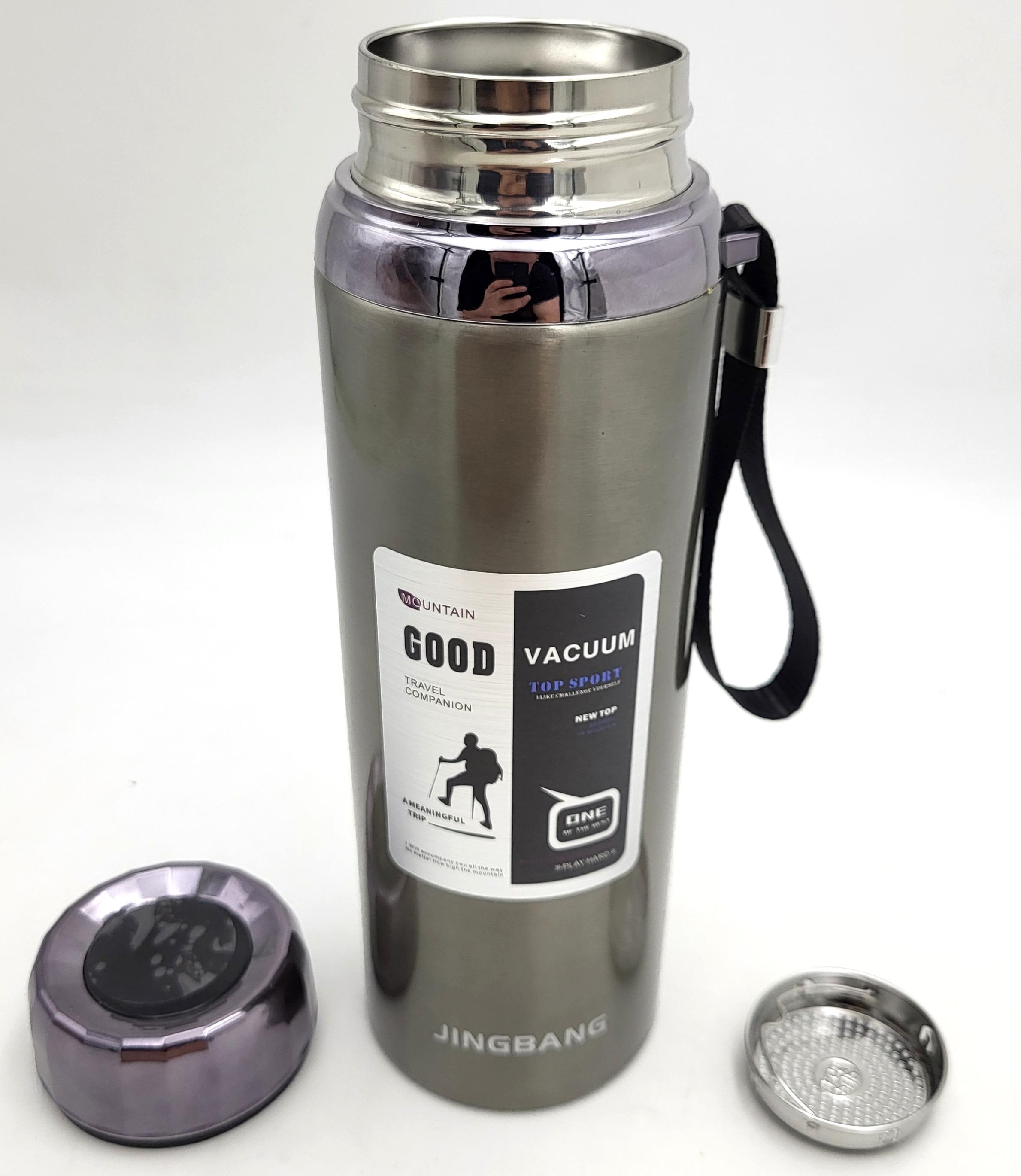 Термос для води UKC EL-8106 сталевий з напувалкою та сенсорним датчиком температури 420 мл Чорний