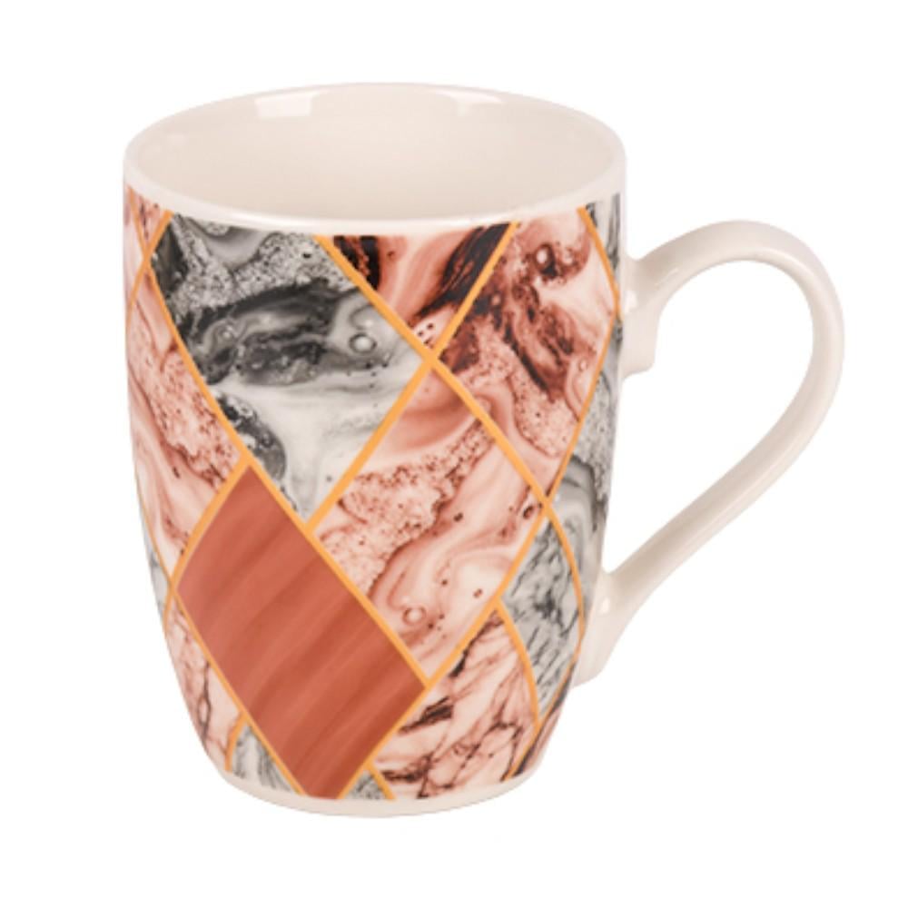 Чашка керамическая Marble R35770 350 мл Белый с серо-красным (31153139)