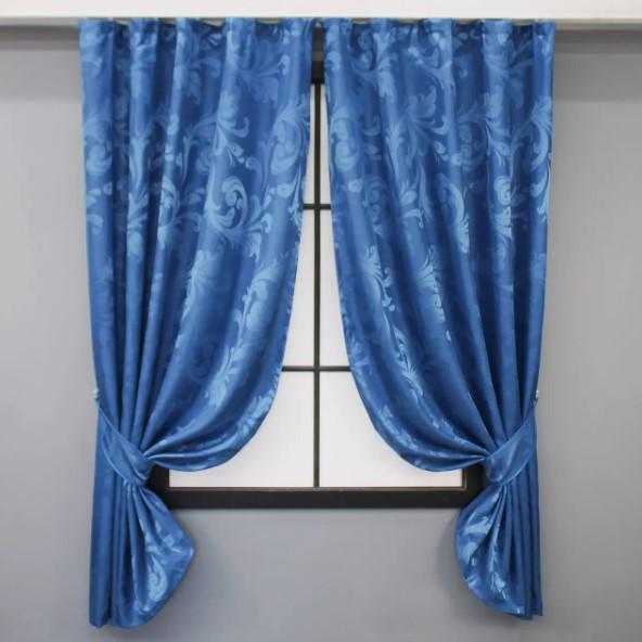 Комплект штор Лилия жаккард 1,3х1,7 м 2 шт. Синий (692ш 35-0232)