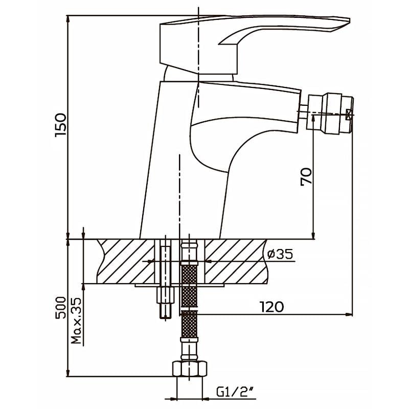 Змішувач для біде Haiba HANSBERG 002 (HB0173) - фото 2