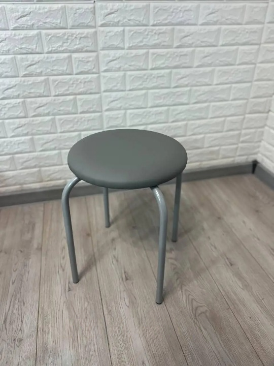 Табурет кухонний Чіко металевий з м'яким сидінням 30х45 см Сірий (28374184)