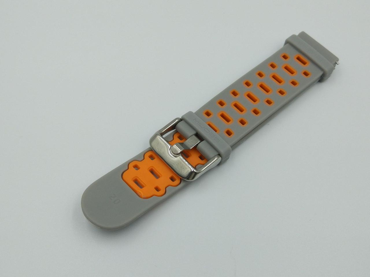 Ремешок для смарт-часов MiJobs Sport силиконовый 22 мм Серый/Оранжевый (1692P) - фото 1
