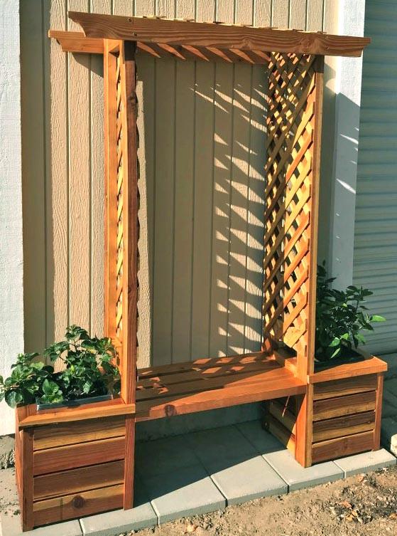 Кашпо со шпалерой из дерева Нарфу Мускат (КШР-002707)