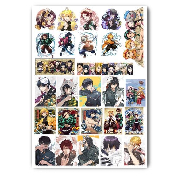 Стикеры аниме Клинок рассекающий демонов А4 лист (stik_154)