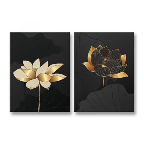 Модульная картина Gold Flowers 123x80 (MK21266)