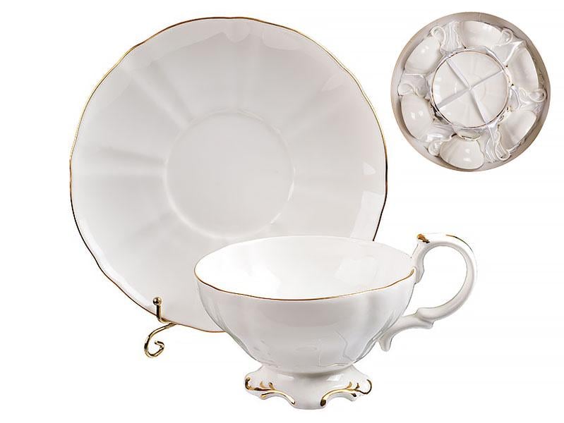 Чайний набір Lefard Королівський на 6 персон чашки із золотою облямівкою 200 мл Білий (264-649) - фото 3 Чайний набір Lefard Королівський на 6 персон чашки із золотою облямівкою 200 мл Білий (264-649) - фото 3