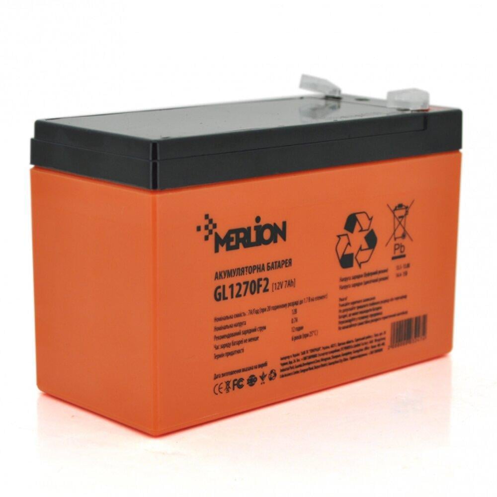 Акумуляторна батарея GEL Merlion GL1270F2 12 V 7 Ah Акумуляторна батарея GEL Merlion GL1270F2 12 V 7 Ah