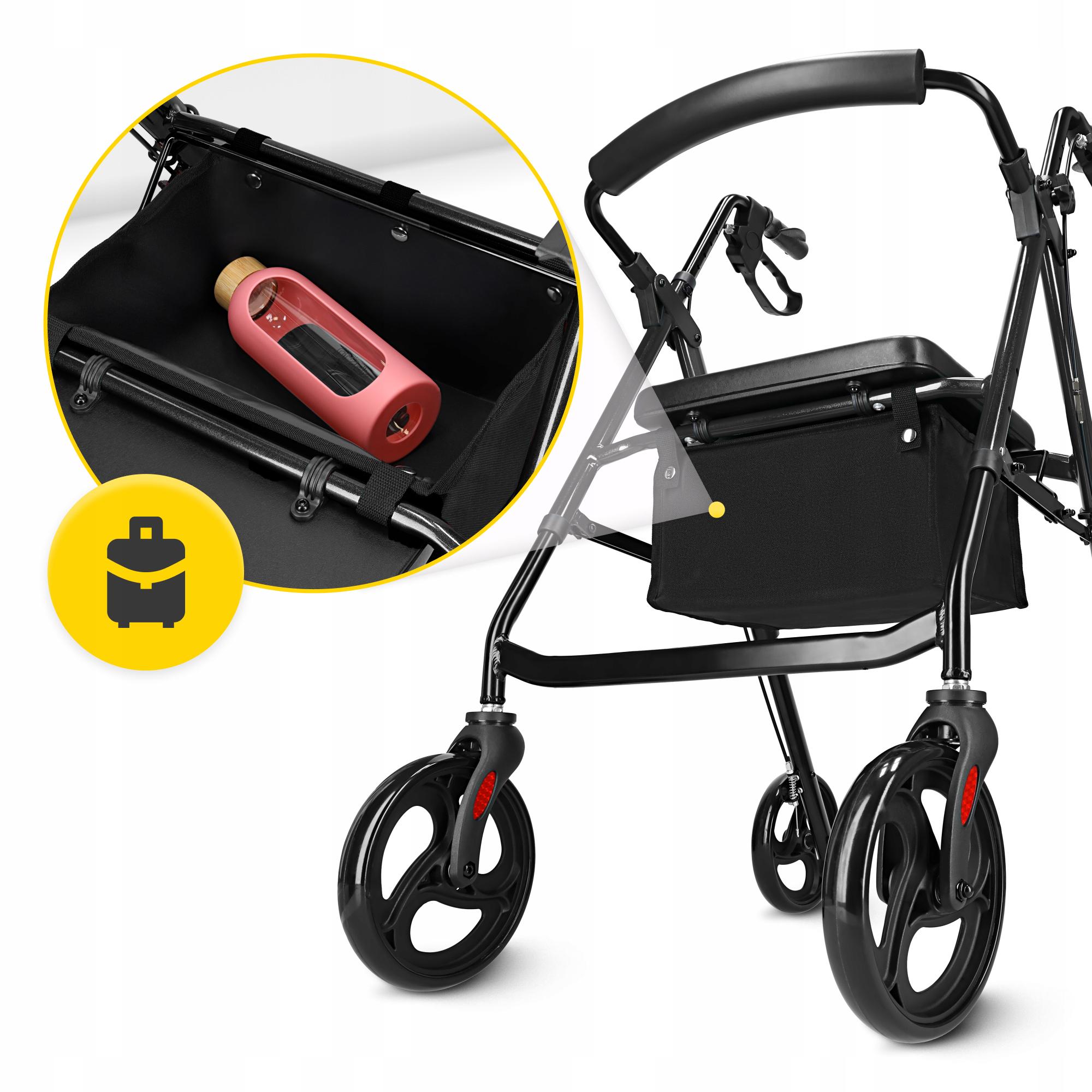 Роллер для ходьбы 4fizjo складной с сумкой Black (P-5905973406475) - фото 8