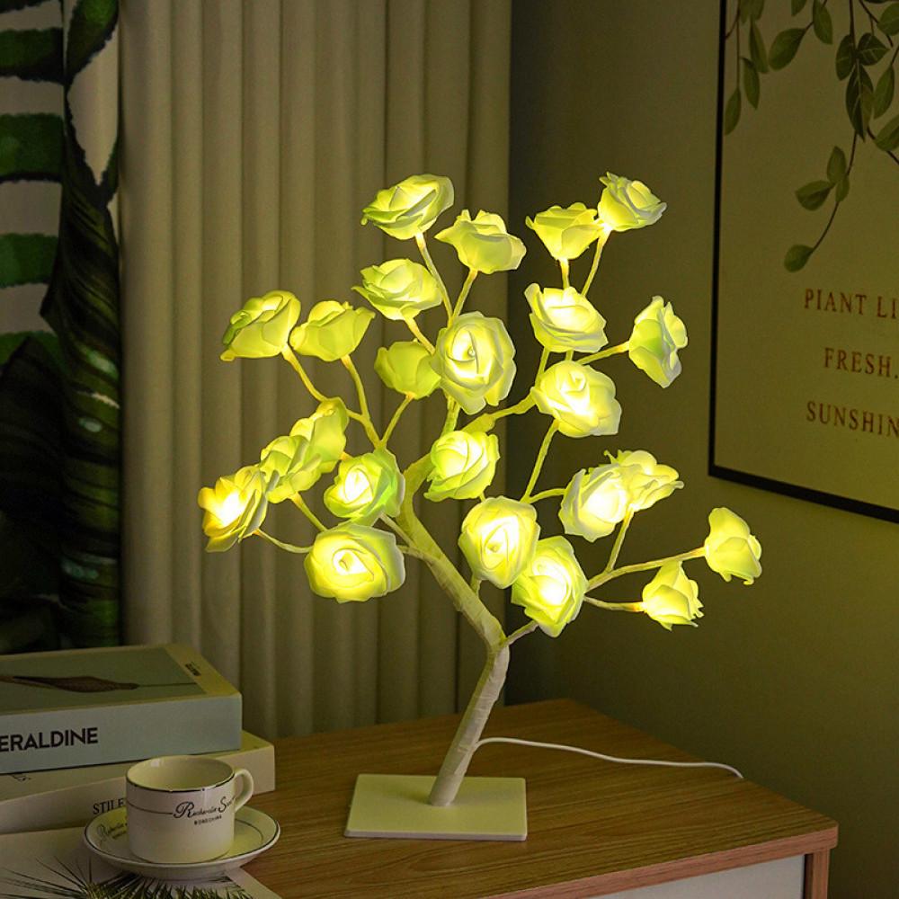 Ночник настольный Дерево из роз с теплым желтым светом 24LED 220V (2549772464)