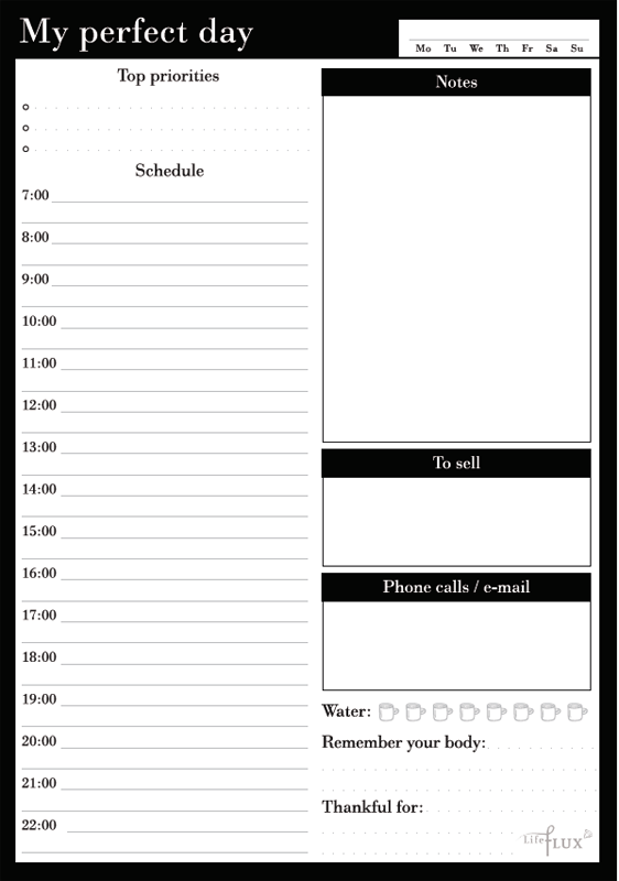 Планировщик ежедневник LifeFLUX My perfect day Классик А5 62 листа Черно-белый (LFDAEPBW006)