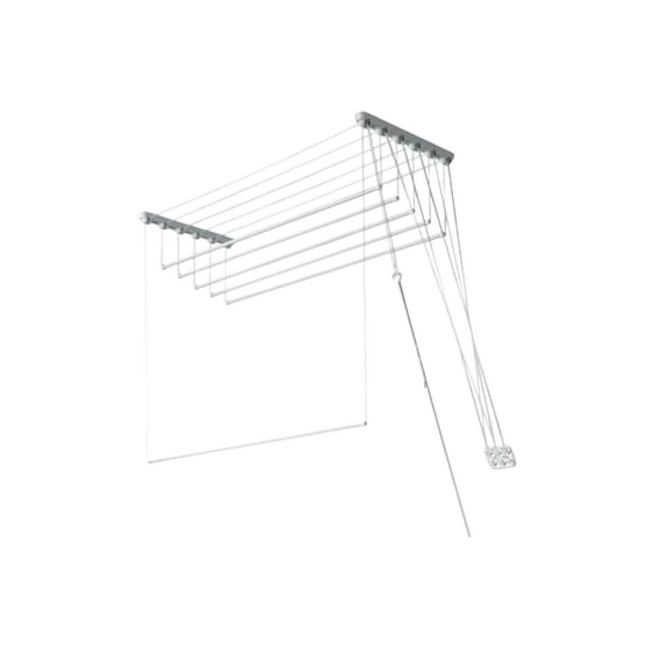 Сушилка потолочная для белья Filplast 1,4 м металлическая 5-ти стержневая с подъемным механизмом до 10 кг Белый (147-46-30145)