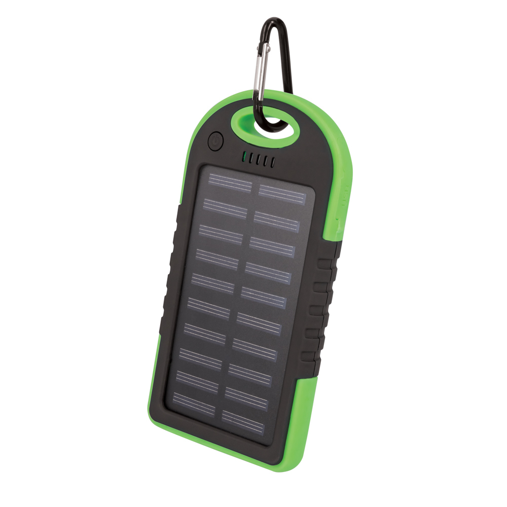 ᐉ Повербанк 10000 mAh на сонячній батареї з LED ліхтариком Зелений ...