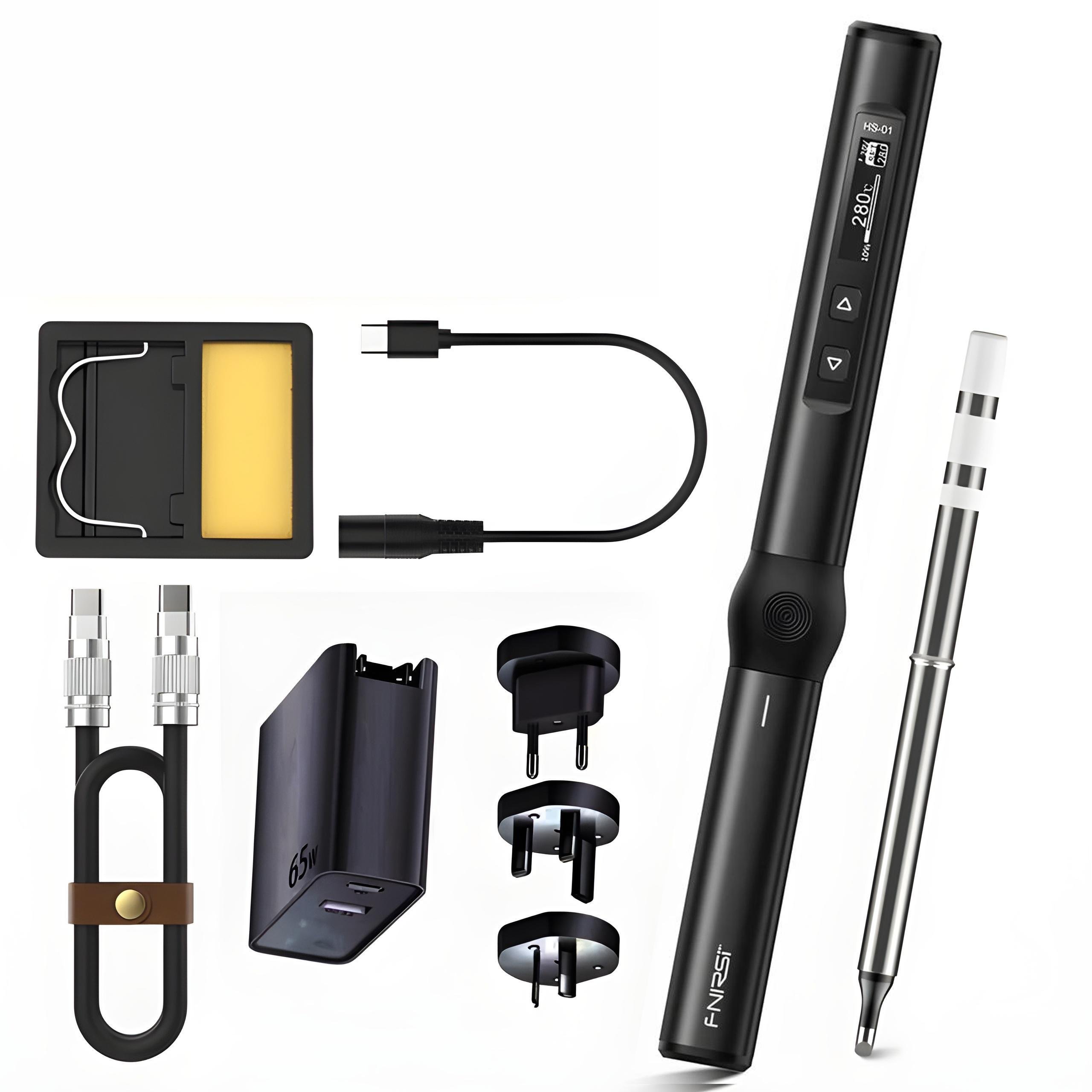 Паяльник FNIRSI HS-01 с блоком питания Черный (ART-14011)